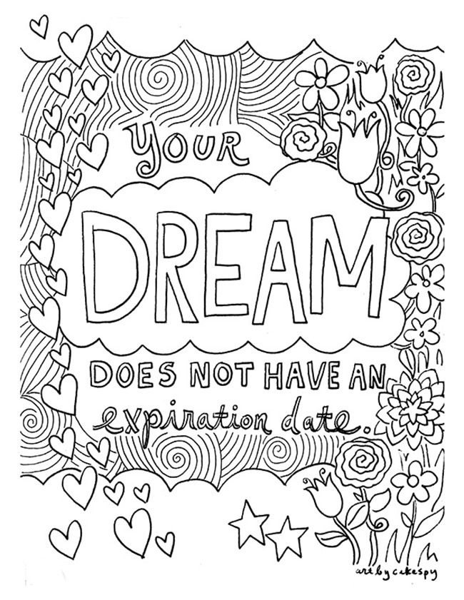 Inspiring quote coloring pages for adultsâfree printables