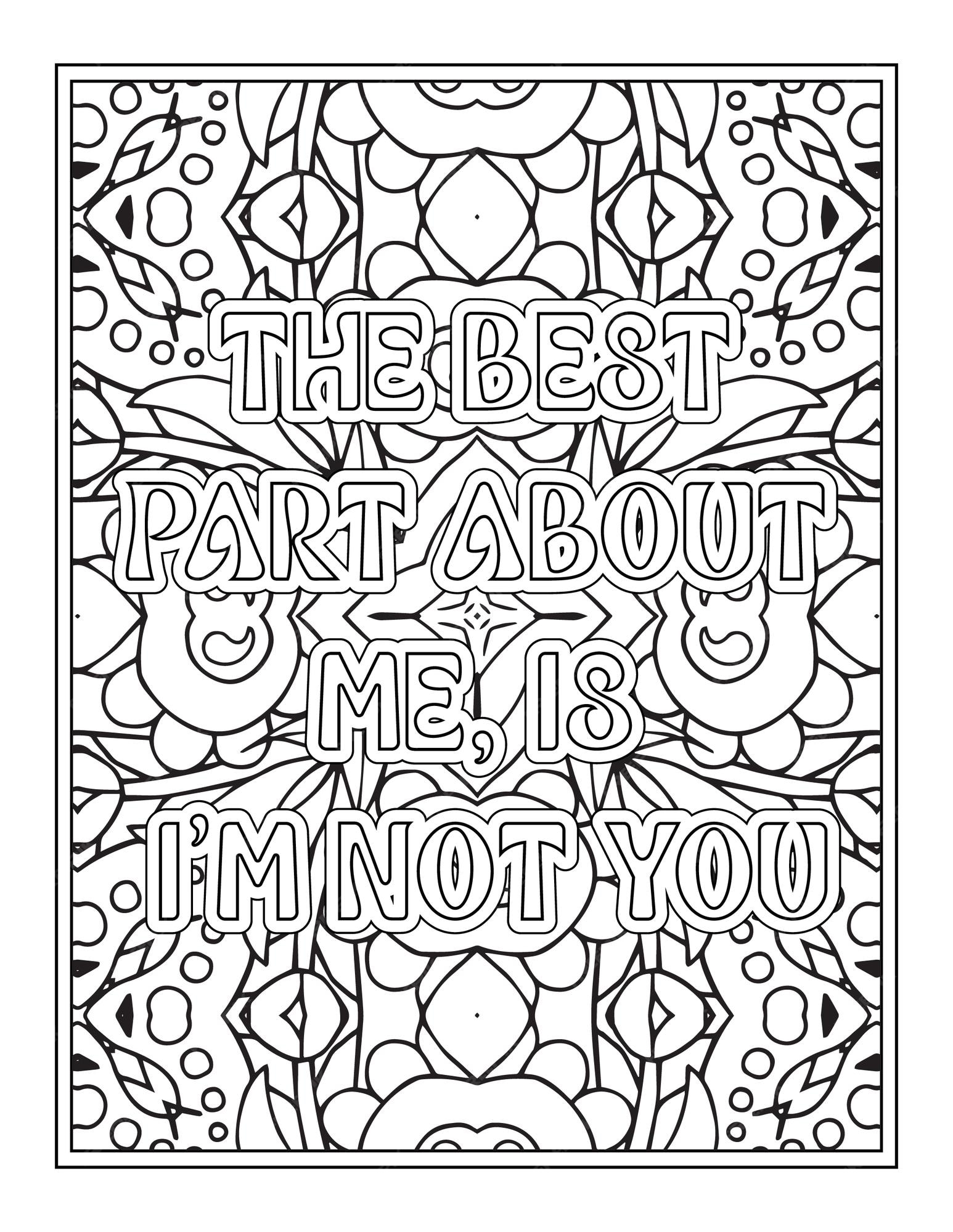 Premium vector swear word quotes coloring pages for coloring book