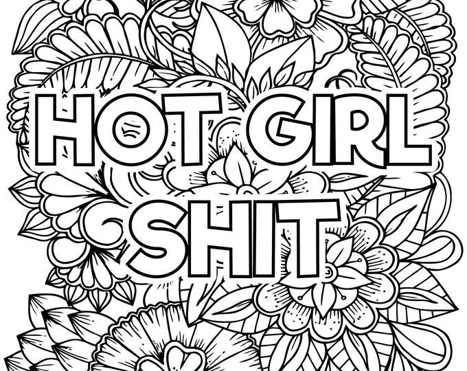 Printable adult curse word mandala coloring pages instant