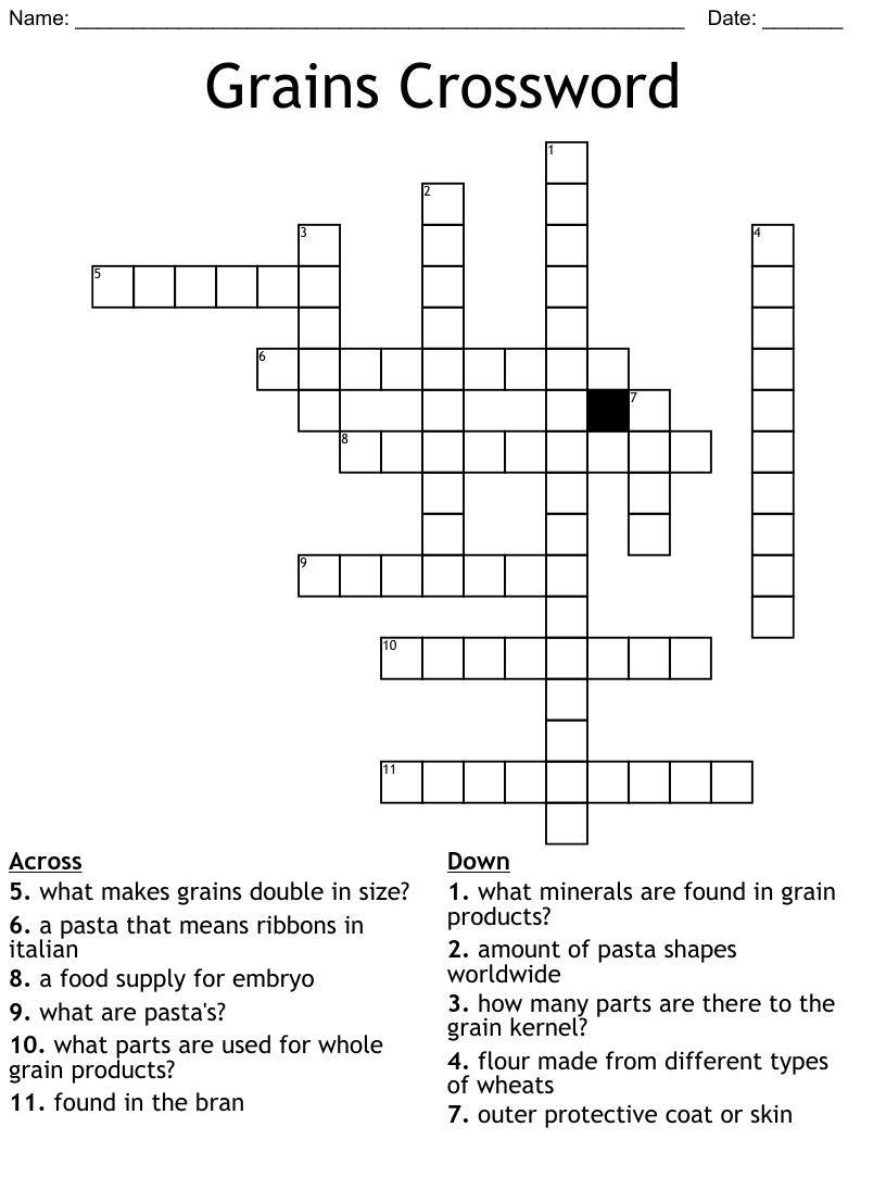 Grains crossword