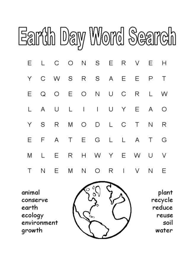 Earth day word search