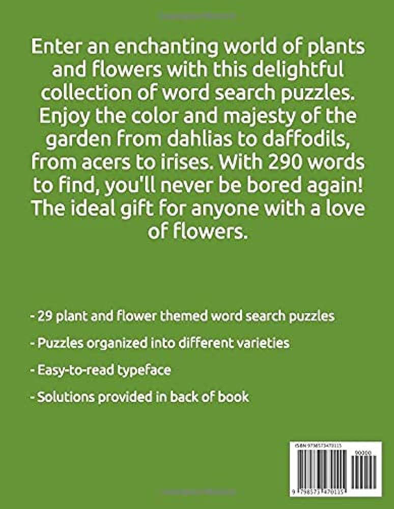 Garden plants and flowers word search puzzles ryan kieran ryan ciara books