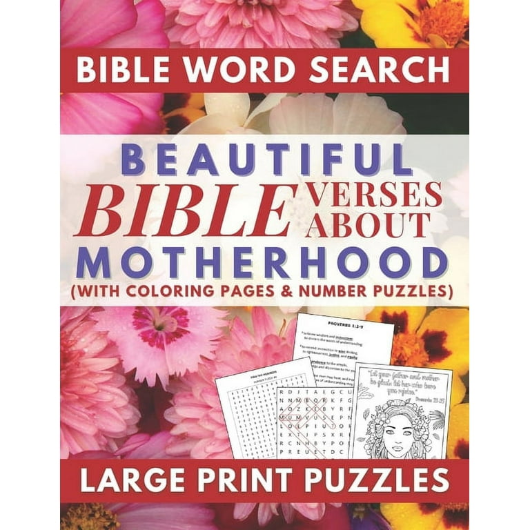 Beautiful bible verses word search about motherhood with coloring pages and number puzzles large print puzzles a meaningful gift for loving mothers and wife paperback