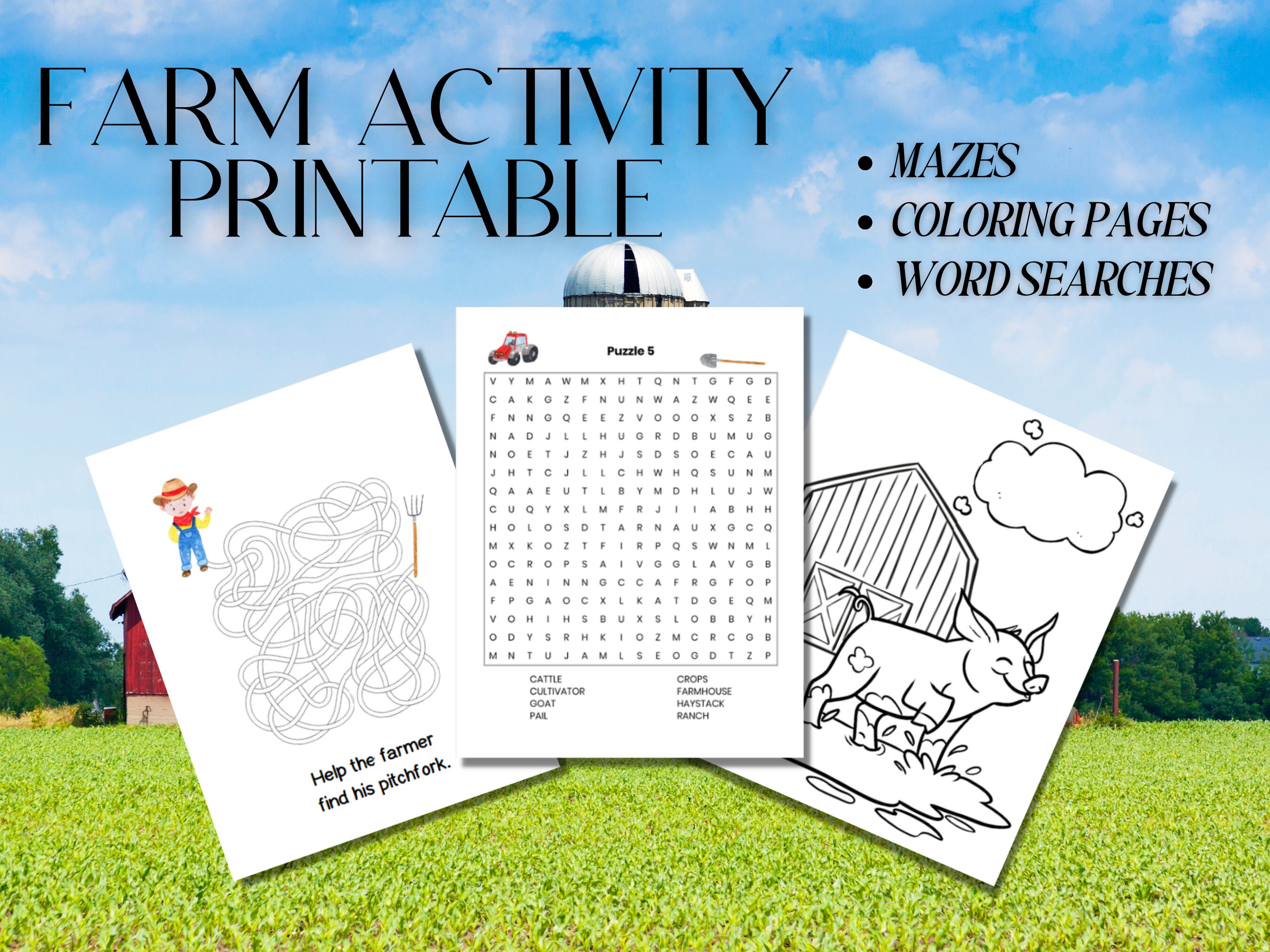 Buy farm activity printable farm coloring pages kids online in india