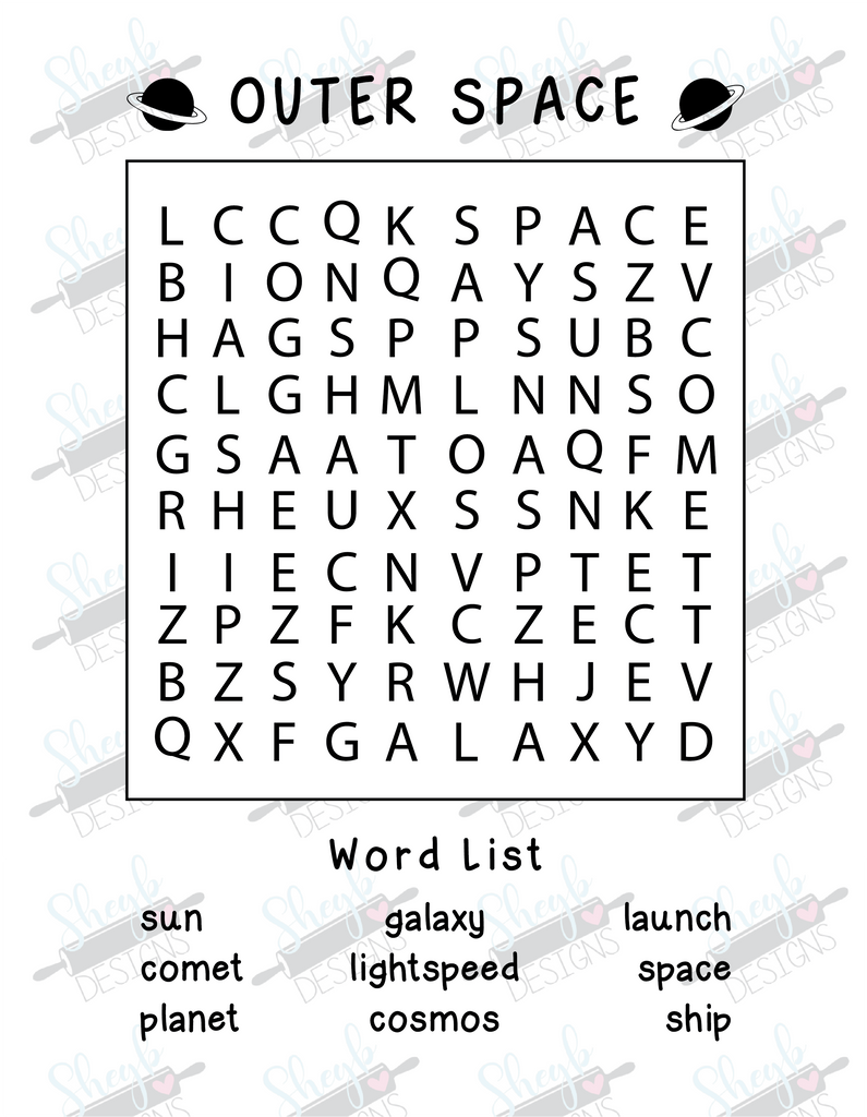 Outer space word search â