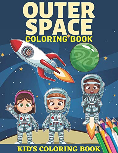 Outer space coloring book kids coloring book coloring pages word search and information about space for kids from to years old and adults x pages activity book