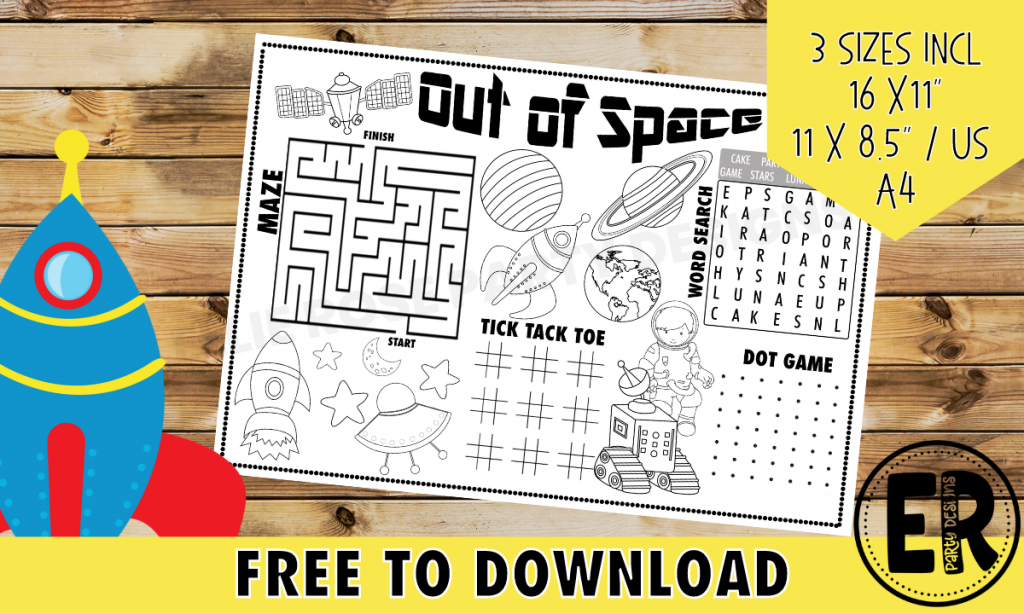 Free space coloring pages