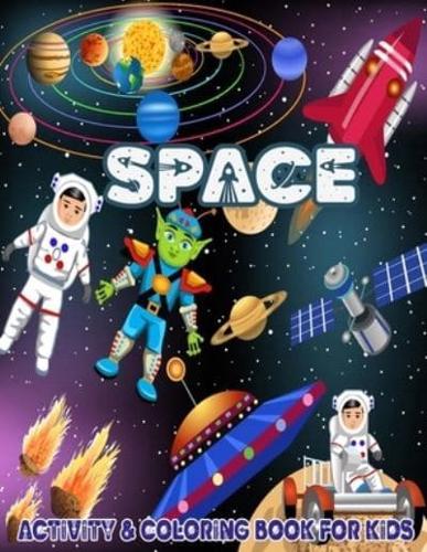 Space loring and activity book for kids features space loring book mazes puzzles find the difference