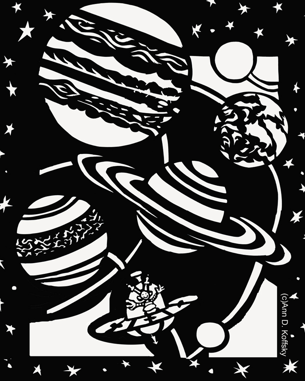 Outer space coloring page â ann d koffsky