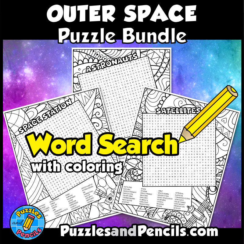 Outer space word search puzzle activity page bundle wordsearch puzzles made by teachers