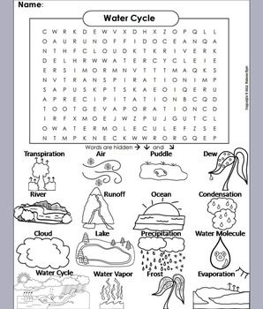 Water cycle activity word search worksheet water cycle worksheet water cycle water cycle activities