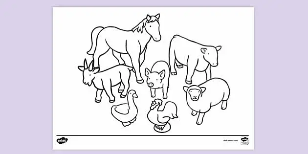 Farm animals louring page pdf louring sheets