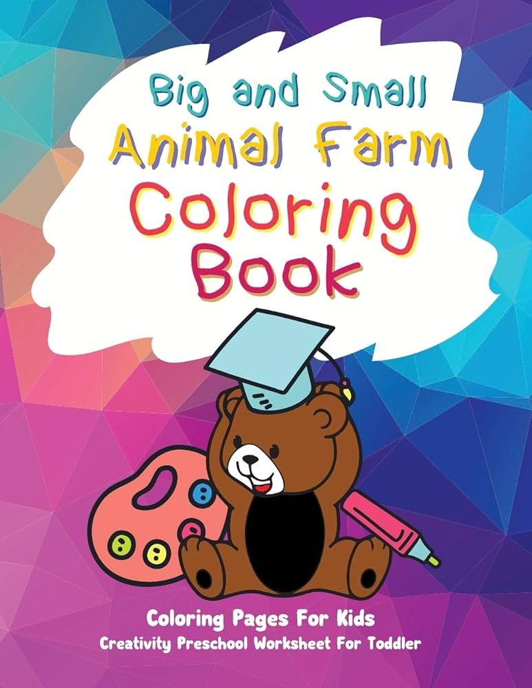 Big and small animal farm coloring book coloring pages for kidscreativity preschool worksheet for toddler preschool prep word search learning for children interactive books for toddlers children act