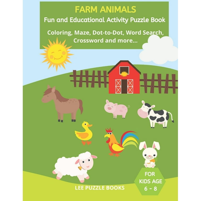 Farm animals fun and educational activity book for kids ages