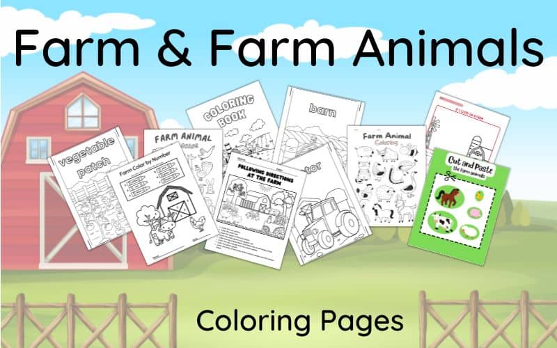 Sets of farm coloring pages free farm and animals worksheets