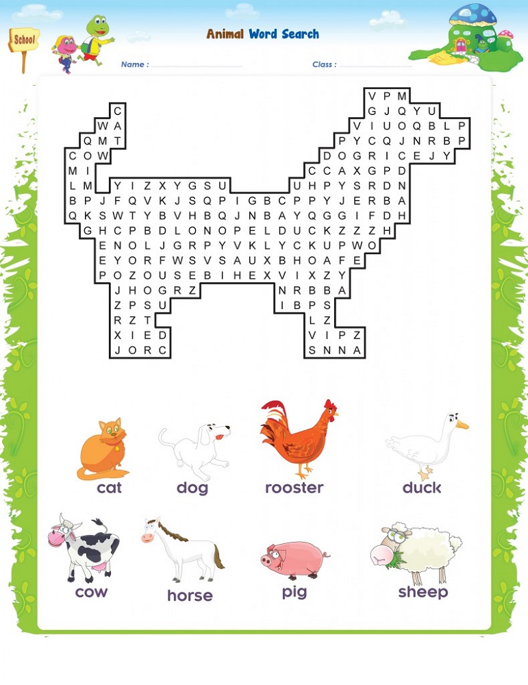 Animal farm word search free activity shelter