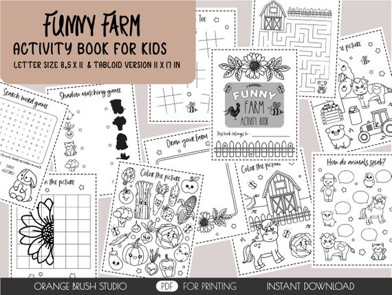 Buy kawaii farm coloring book kids activity games for kids preschool coloring pages kids printables pdf instant download online in india