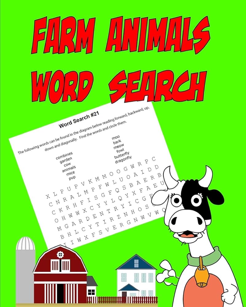 Farm animals word search farm animals and other things on the farm word search puzzle wittmann gary books