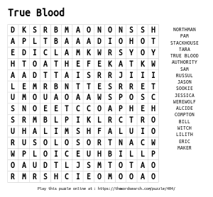 Anime shows word search