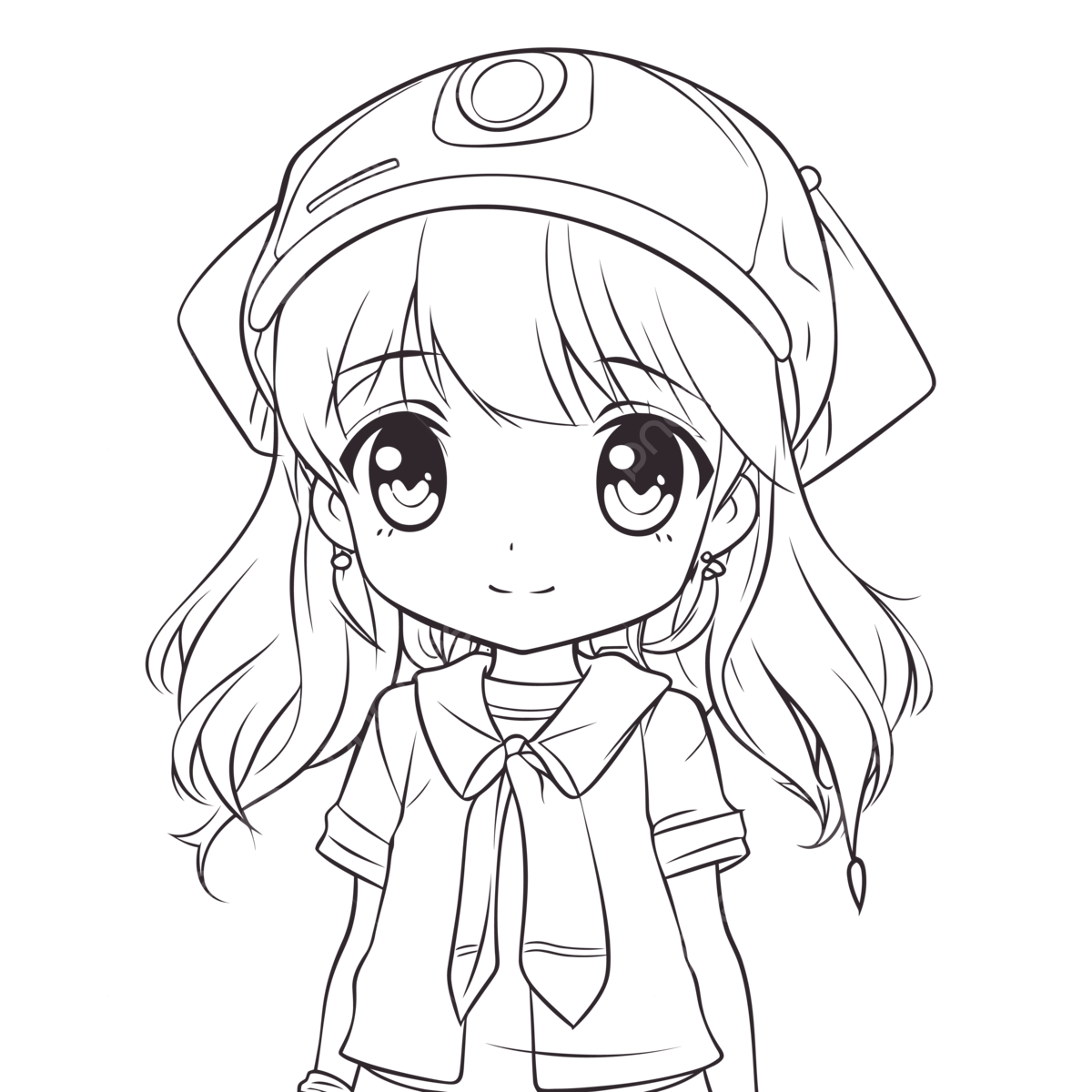 Coloring page of anime girl with black and white line art outline sketch drawing vector anime drawing wing drawing girl drawing png and vector with transparent background for free download