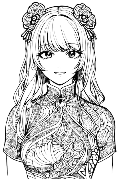 Anime coloring page images