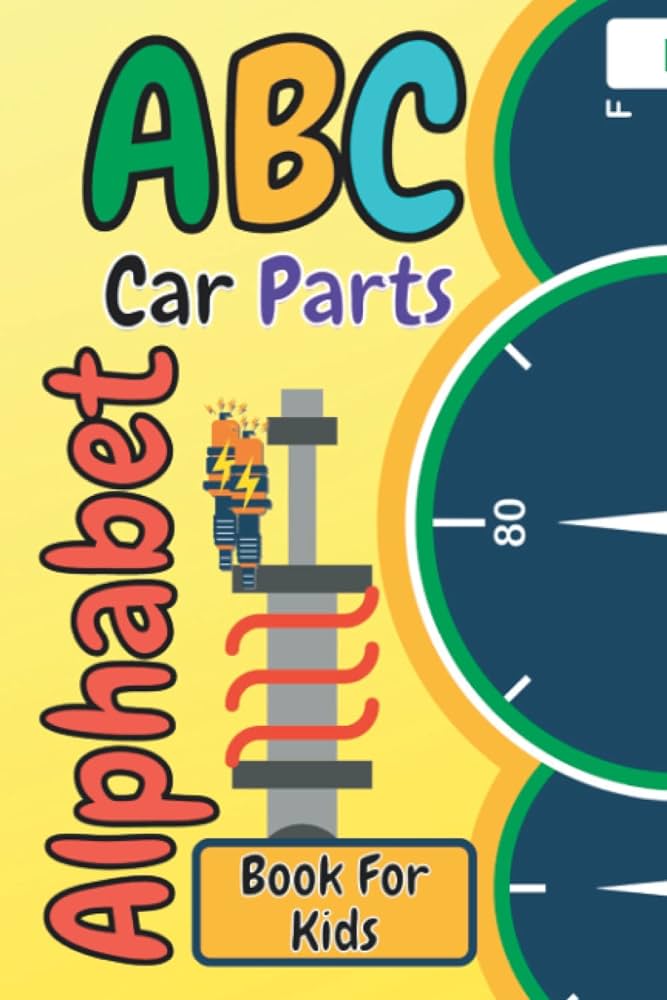 Abc car parts alphabet book for kids black and white fun auto garage for baby children toddler drivers and little mechanicscontains facts about dot markers coloring pages and word search