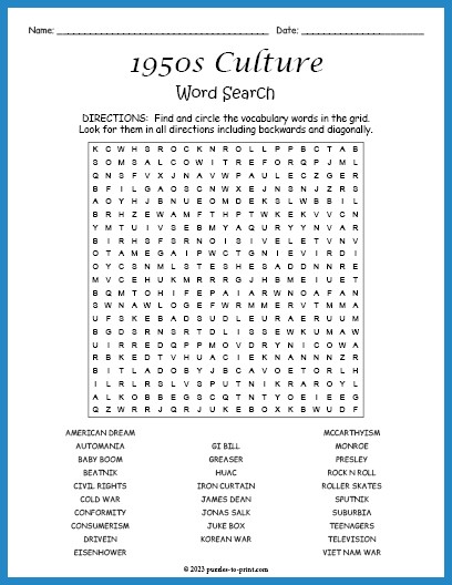 Printable word search puzzles