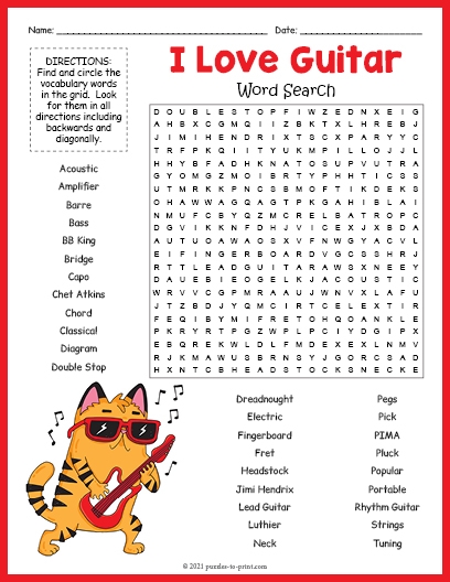 Printable word search puzzles