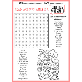 Read across america word search tpt