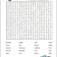 Car brands word search