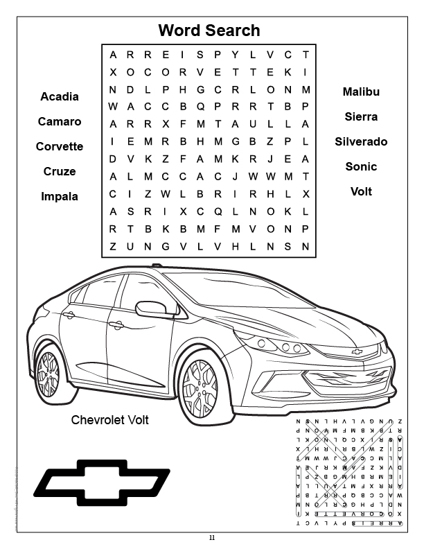 Chevrolet imprint coloring book