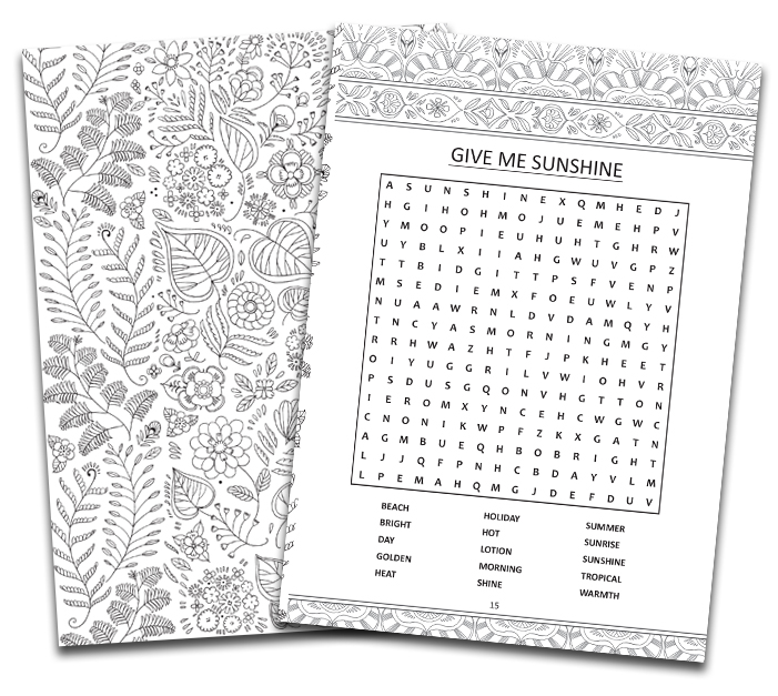 Coloring and word search the perfect bo