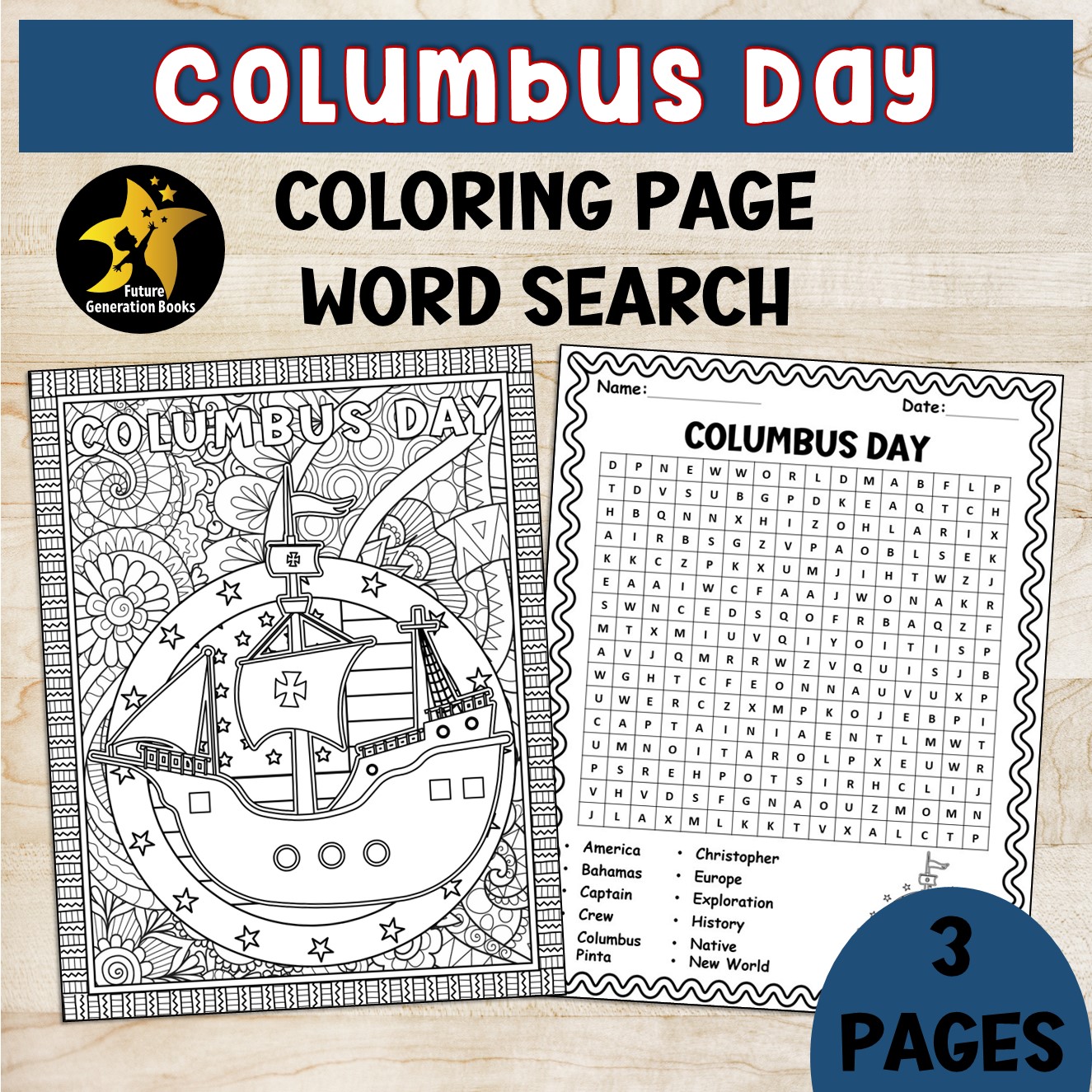 Columbus day activities word search coloring page october worksheets made by teachers