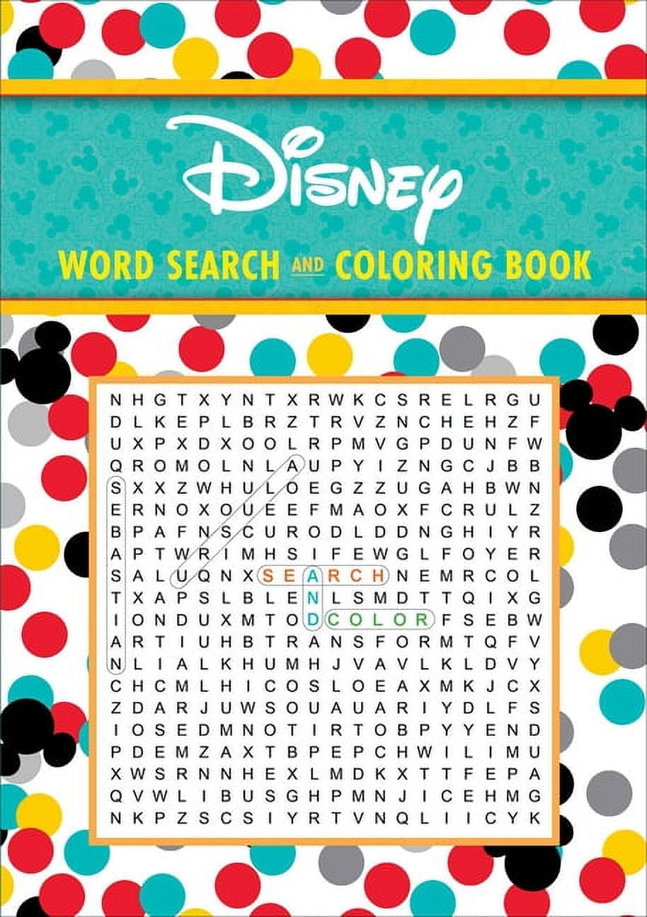Disney word search and coloring book paperback