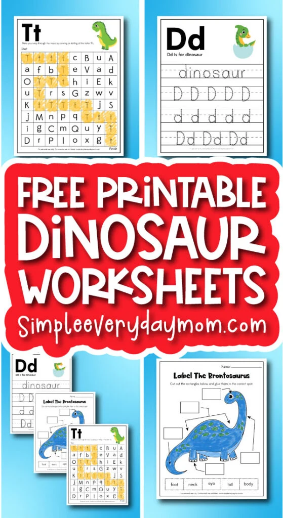 Free printable dinosaur worksheets for kids