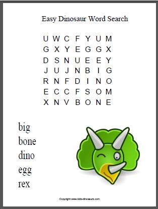 Dinosaur word search