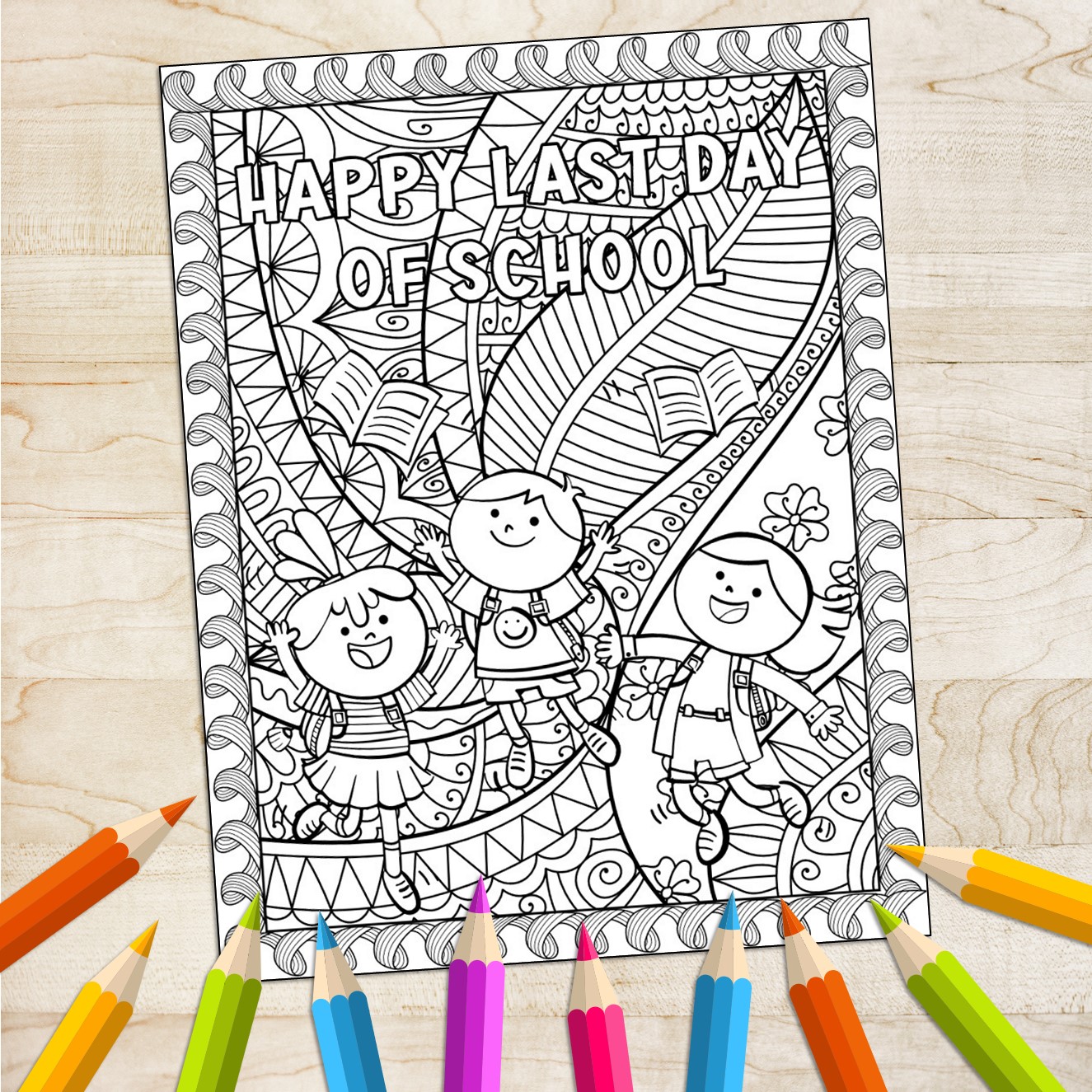 Last days of school countdown activities word search mindfulness coloring page made by teachers