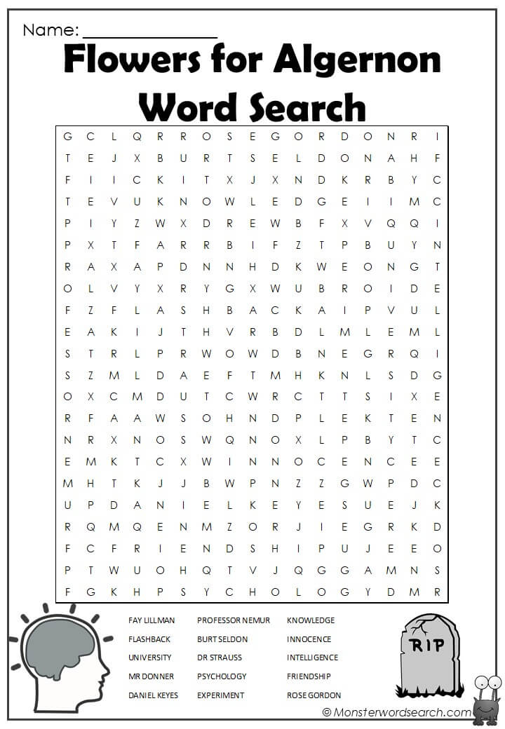 Flowers for algernon word search