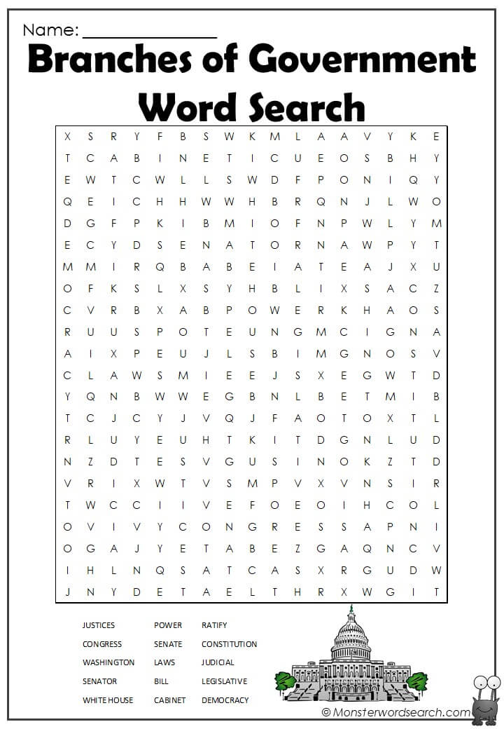 Branches of government word search