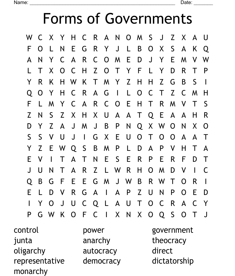 Government word search