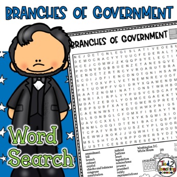 Branches of government word search activity by tied teaching tpt