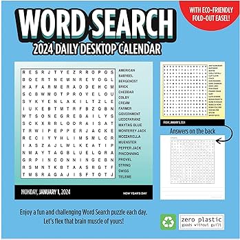 Tf publishing word search puzzles daily desktop calendar home and office organization over full