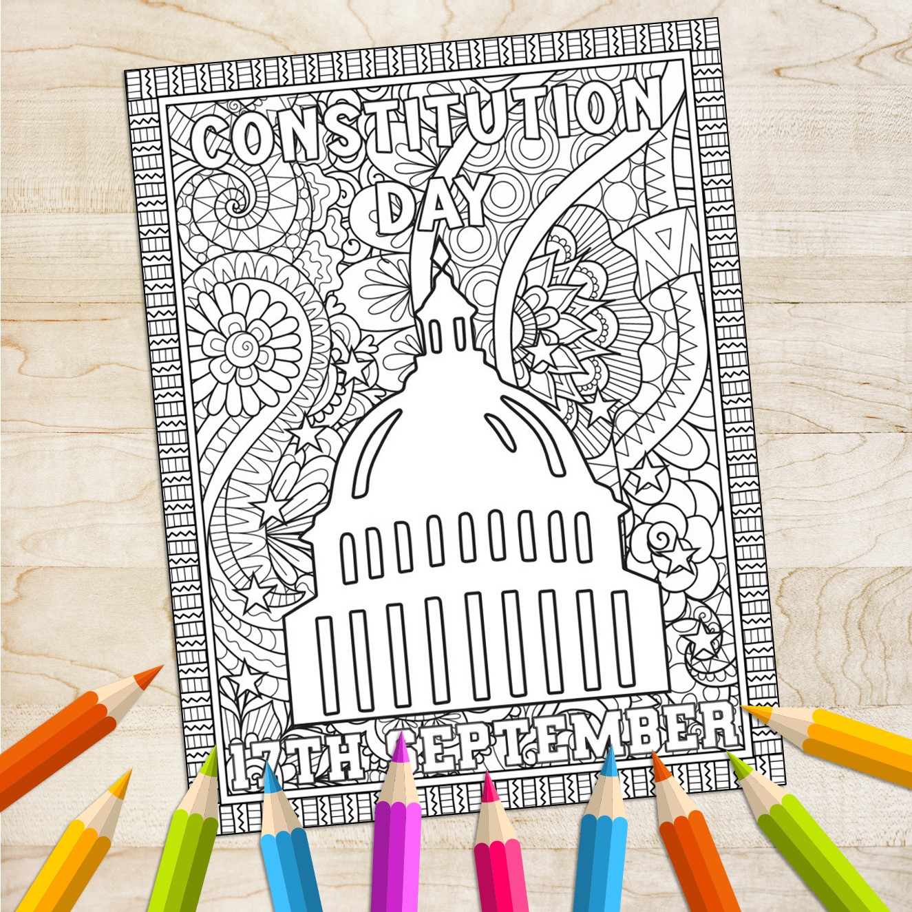 Constitution day activities th grade word search coloring page worksheets made by teachers