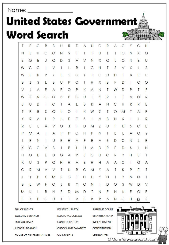 United states government word search