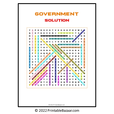 Government word search puzzle