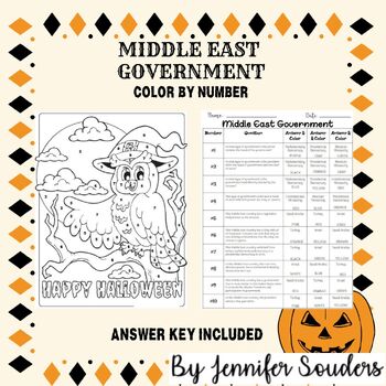 Middle east government color by number