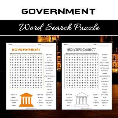 Government word search puzzle