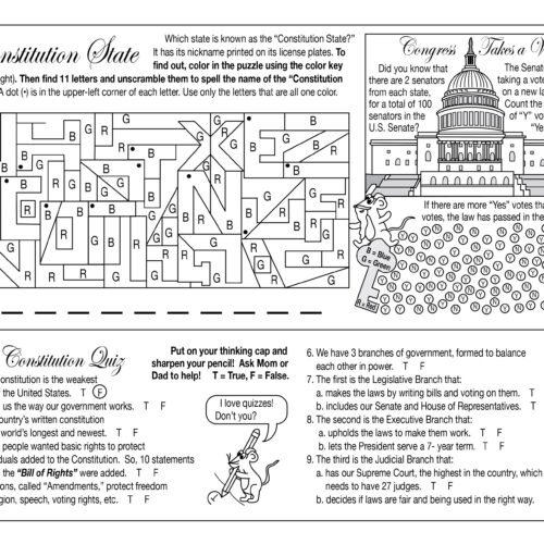 Constitution day activity set and government word search made by teachers