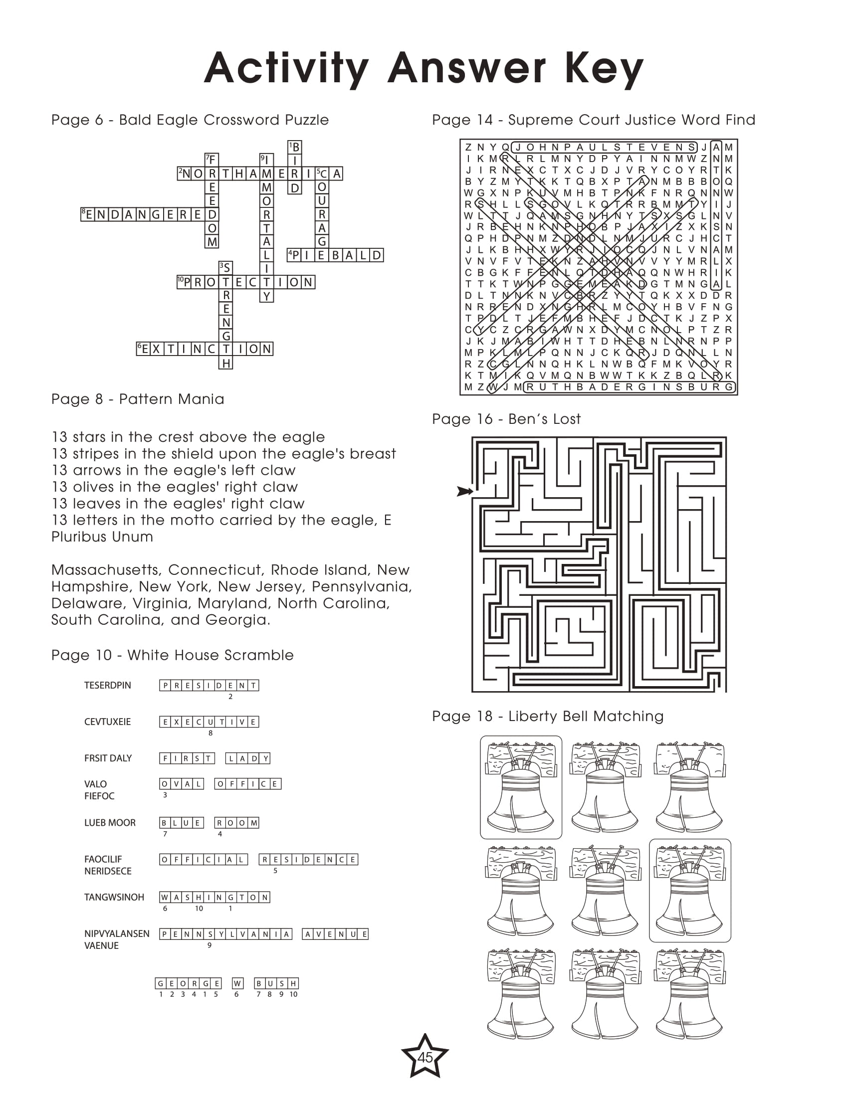 Activity answer key free printable puzzle games