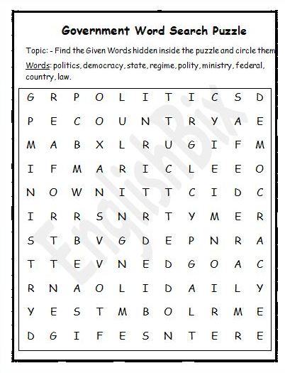 Government word search mini